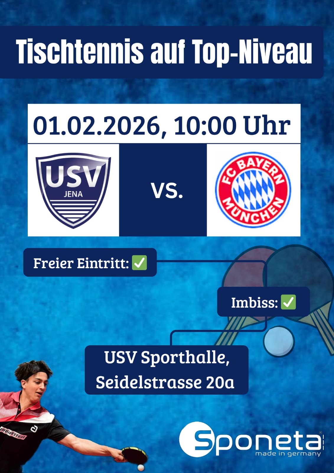 Flyer usv jena sportverein tennis, fussball, tischtennis, rugby, boxen, ausdauerlauf